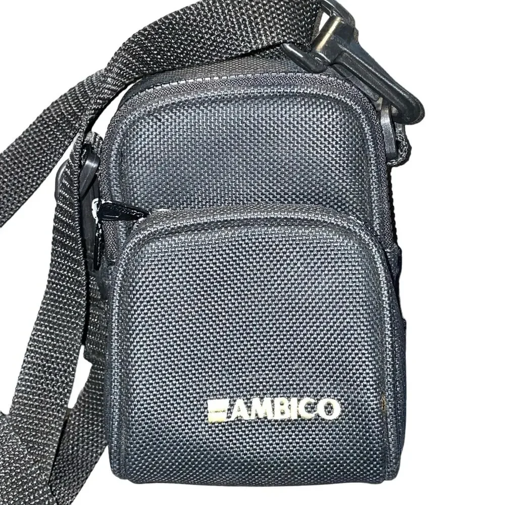 Ambico P-2000 Camera Case Bag Shoulder Strap Belt Loop Pockets Portable Black